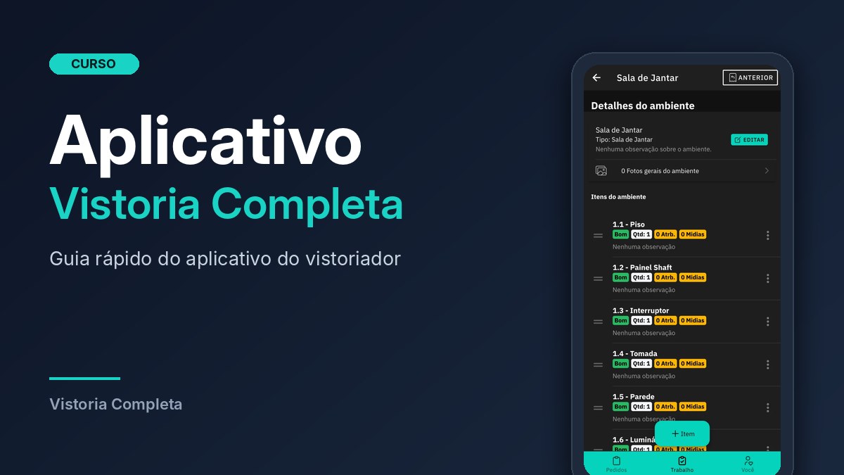 Capa do curso App Vistoria Completa Gratuito: do download ao Relatório